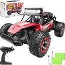 BEZGAR TB141 RC Cars -1:14 Rc Cars for Boys Age 4-7 with Two Rechargeable Batteries, Fast Rc Monster Truck for Kids & Adults, All Terrains Remote Control Car for Boys 8-12 with LED Headlight (Red)