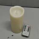 Flickering Flameless Candles with Remote and Timers, Waterproof Outdoor Indoor Battery Operated LED Pillar Candles for Home Wedding Decor, Ivory Plastic, D3 X H6, 1 Pack