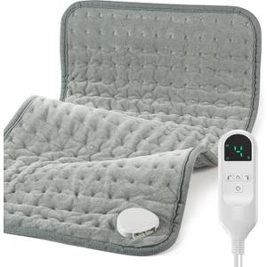 Heating Pad for Back Pain Relief and Period Cramps, Portable Heating Pad for Shoulders and Neck, with 6 Temperature Controllers and 4 Timer Settings, Dry/Moist Heat Therapy,12x24 Inch