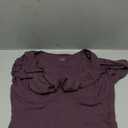 QINSEN Women's Long Sleeve V Neck T Shirts Double Lined Crop Top Seamed Cup Going Out Tops (Medium, Prune Purple)