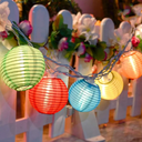 8.5Ft Multicolor Lantern String Lights, Summer Hanging String Lights with 10 Colorful Lanterns, Nylon Lights for Indoor Outdoor Party Decor, White Wire