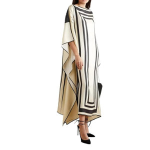 Women's Printed Silk & Satin Kaftan Dresses – Calf/Maxi Length – Loose Fit Lounge, Beach & Party Wear – Free Size