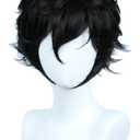 Linfairy Halloween Costume Cosplay Wig for P5 (Short Black)