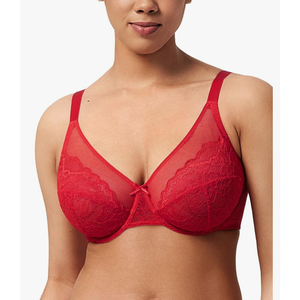 HSIA Minimizer Bras for Women Enchante Full Coverage Underwire Bras Plus Size Lifting Floral Lace Bra for Heavy Breast 44G