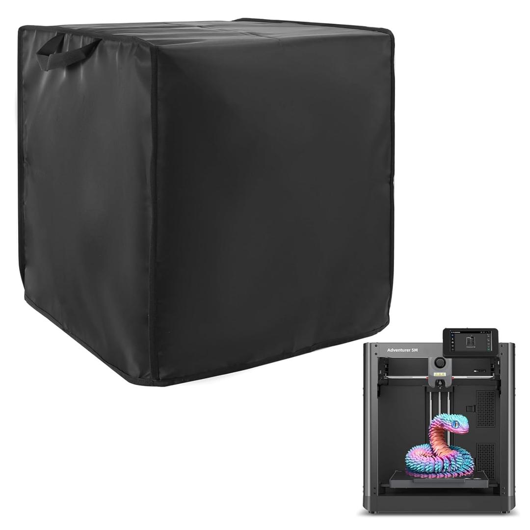 3D Printer Cover,Compatible with FLASHFORGE 5M/Creality,600D Heavy-Duty Nylon,Dust Protective Accessories Anti-Static Equipment Protector Insulation,for 3D Printer Case (17.7Lx16.9Wx18.9H Inch,Black)