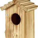 Hummingbird House for Outside Hanging - Small Bird Nesting Box for Hummingbird - Natural Wood Birdhouse with Perch - Outdoor Garden Decor & Bird Lover Gift (Dimensions 4.1*3.3*5.9 inch)