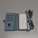 MEGSHI for Wallet Case Compatible with Samsumg Galaxy S25 Plus Multi-Function Detachable 2 in 1 Magnetic Phone Case Wallet,Flip Strap Zipper Card Holder Phone Case with Shoulder Straps (Blue)