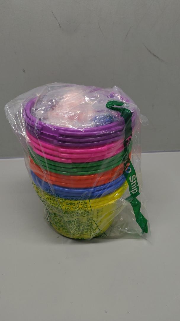 18PCS Buckets, Blue, Yellow, Red, Green, Pink, Purple