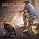 Battery Powered Fan Compatible with Dewalt 20V Max Battery, 750 CFM Cordless Jobsite Fan with AC Adapter, Brushless Motor Portable Shop Fan for Camping, Garage, Workshop, Outdoor (Tool Only), Large