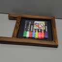 Rustic Whitewash Double Sided Chalkboard, 10"*14" Tabletop Stand, Small Countertop Chalkboard Easel with 8Pcs Liquid Chalk for Menu, Kitchen, Restaurants, Bar, Wedding and Home Decor (Torched Brown)