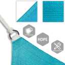 Patio Paradise 8' x 8' x 8' Sun Shade Sail Triangle Canopy Shade Cloth Fabric Sunlight Block Patio Pergola Cover HDPE Deck Awning for Outdoor Backyard Roof Shading, Turquoise