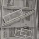 Marbrasse 2 Pack Desk Drawer Organizer, Mesh Drawer Organizer Tray with 8 Adjustable Compartments, Desk Organizers and Accessories, 5 Dividers for Office Supplies, Makeup & Vanity (White)