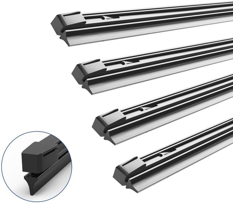 Wiper Blade Refill, 22 Inch Wipers Refill Replacement Compatible with Cadillac, Chevrolet, GMC Natural Rubber Windshield Wiper Blades Refill (Pack of 4)