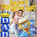21pcs Father Day Balloons Set, Dad Standing Aluminum Balloon Happy Father Day Foil Balloon Set, Blue Best Dad Day Birthday Party Decoration Balloons