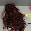 NAYOO Burgundy Wig for Women 26 Inch Long Wavy Synthetic Wig, Wine Red Middle Part Wig, Natural Looking Heat Resistant Fiber, Soft Lightweight Wig for Daily Wear Party Cosplay