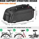 JXFUKAL Bike Bags for Bicycle Rear rack, 13L Supportive Bike Rack Bag Built-in Rigid side & Base Panel, Waterproof Reflective Ebike Trunk Pannier Saddle Seat Bag Carrier for Commuter Travel Outdoor