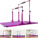 MARFULA Gymnastics Double Horizontal Bars 3Play Parallel Bars Uneven Bars Gymnastics Training Kip Bar with 304 Stainless Steel Regulating Arms & Fiberglass Rail for Indoor Outdoor Home Club Use