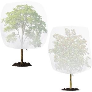 Klmnop 2-Pack Large Fruit Tree Netting with Drawstring, 8.2 x 6.5 Feet Tree Nets for Fruit Trees, Bird Netting Plant Cover to Protect from Squirrels and Birds, Garden Mesh Barrier(White)