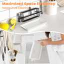 3 Tier Servings Tray for Party, 12"x6" Tiered Serving Platters with Steel Display Stand for Sevring Food,Cookies,Veggie, Dessert,Fruit, Black