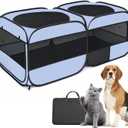 2-in-1 Dog Playpen, 73''Pop Up Cat Puppy Pet Playpen Indoor/Outdoor Cats Enclosed, Cat Dog Tent Crate Cage Kennel, Portable Playpen for Kitten, Small Animals Play Pen(No Divider, Unified Space)