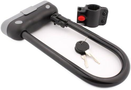 Topzone Heavy Duty 14mm U Bar Bike Lock Anti-theft Bicycle U Lock with Mount Bracket & 2 Keys