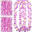 Set of 36 Hawaiian Leis Flower Lei Hawaiian Necklace Tropical Hawaii Luau Party Favors Decoration for Beach Birthday Graduation Kids Photo Prop, 41 Inches (Purple)