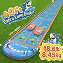 40×5.9FT Heavy Duty Slip and Slide with Sprinkler and 2 Boards, Water Slide for Adults with 3-Way Water Sprinkler, Giant Slip n Slide for Outdoor Backyard Lawn Kids Teens and Adults (Blue&Orange)