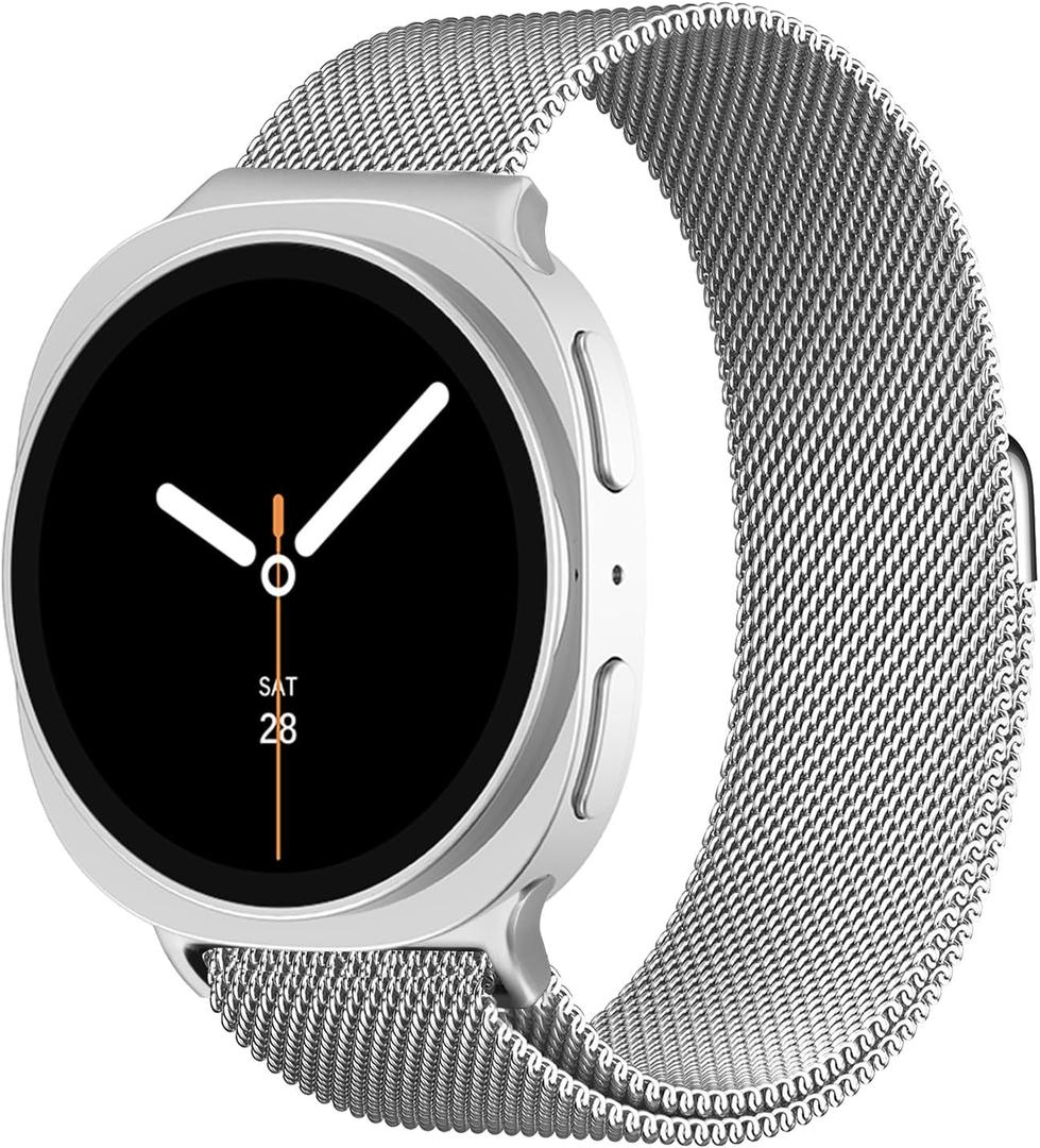 Milanese Loop Metal Band for Samsung Galaxy Watch 8 Band 40mm 44mm/8 Classic 46mm Women Men,Mesh Magnetic Stainless Steel Strap for Samsung Galaxy Watch 8 Bands 44 mm 40 mm/8 Classic 46 mm Correa