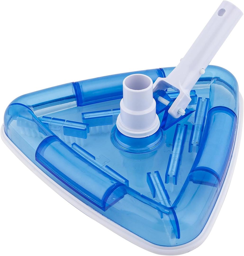 Pool Vacuum Cleaner Head SP1068 Compatible with Hayward with Swivel Hose-Weighted Transparent Triangular,Connect 1-1/4" or 1-1/2" Hose Blue