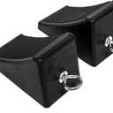 MaxxHaul 50011 Heavy-Duty Rubber Wheel Chocks with Eyebolt, Anti-Slip Design for Trailers, RVs, and Trucks (6.5" x 3.75" x 4") - 2 Pack
