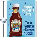 2 x Asmallgf World's Best Daddy Father's Day Card, Funny Sauce Themed, Heartfelt Message Inside, Perfect Fathers Day Decoration Gift for Dad from Son Daughter