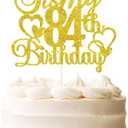 It's My 84th Birthday Cake Topper - Gold Glitter Happy 84th Birthday Cake Decor - 84 and Fabulous,Cheers to 84 Years Old Birthday Party Supplies