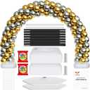 Updated Balloon Arch Kit, 21ft Adjustable Balloon Arch Stand with Base in 9FT Width and 10FT Height, Threaded Design Ballon Arch for Birthday Baby Shower Party Kit