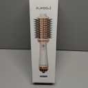 Plavogue Dual Voltage Blow Dryer Brush for European Travel,110V-240V Hot Air Brush with Volumizer, Negative Ionic Anti-Frizz - Styling Brush with Ceramic Coating for Long/Mid Hair Types, Oval Shape (White Gold)