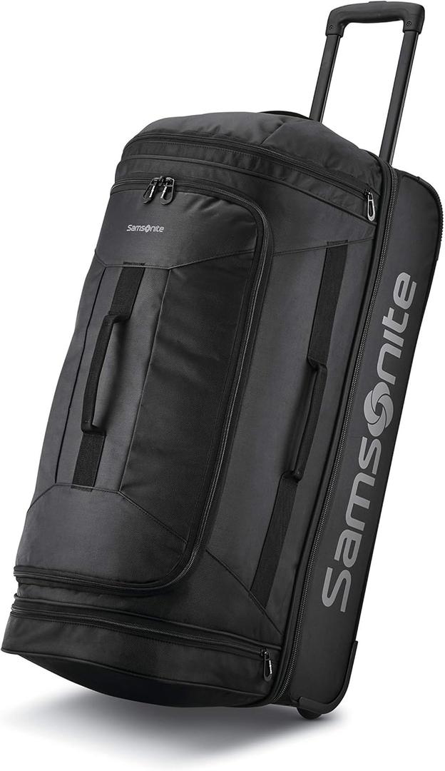 Samsonite Andante 2 Wheeled Duffel Bag 28-Inch Durable Rolling Luggage with Inline Skate Wheels, Push-Button Handle & Spacious Compartments Travel-Friendly and Lightweight - All Black