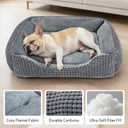 MIXJOY Dog Bed for Large Medium Small Dogs, Rectangle Washable Sleeping Puppy Bed, Soft Calming Cat Beds for Indoor Cats, Orthopedic Pet Sofa Bed, Anti-Slip Bottom with Multiple Size (20'', Grey)