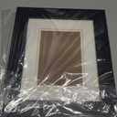 Gallery Solutions - 8"x10" Flat Black Picture Frame - Tabletop or Wall Mount - For 5"x7" Photos with Double White Mat - Versatile-Elegant For Home or Office Dcor - Traditional Photo Frame