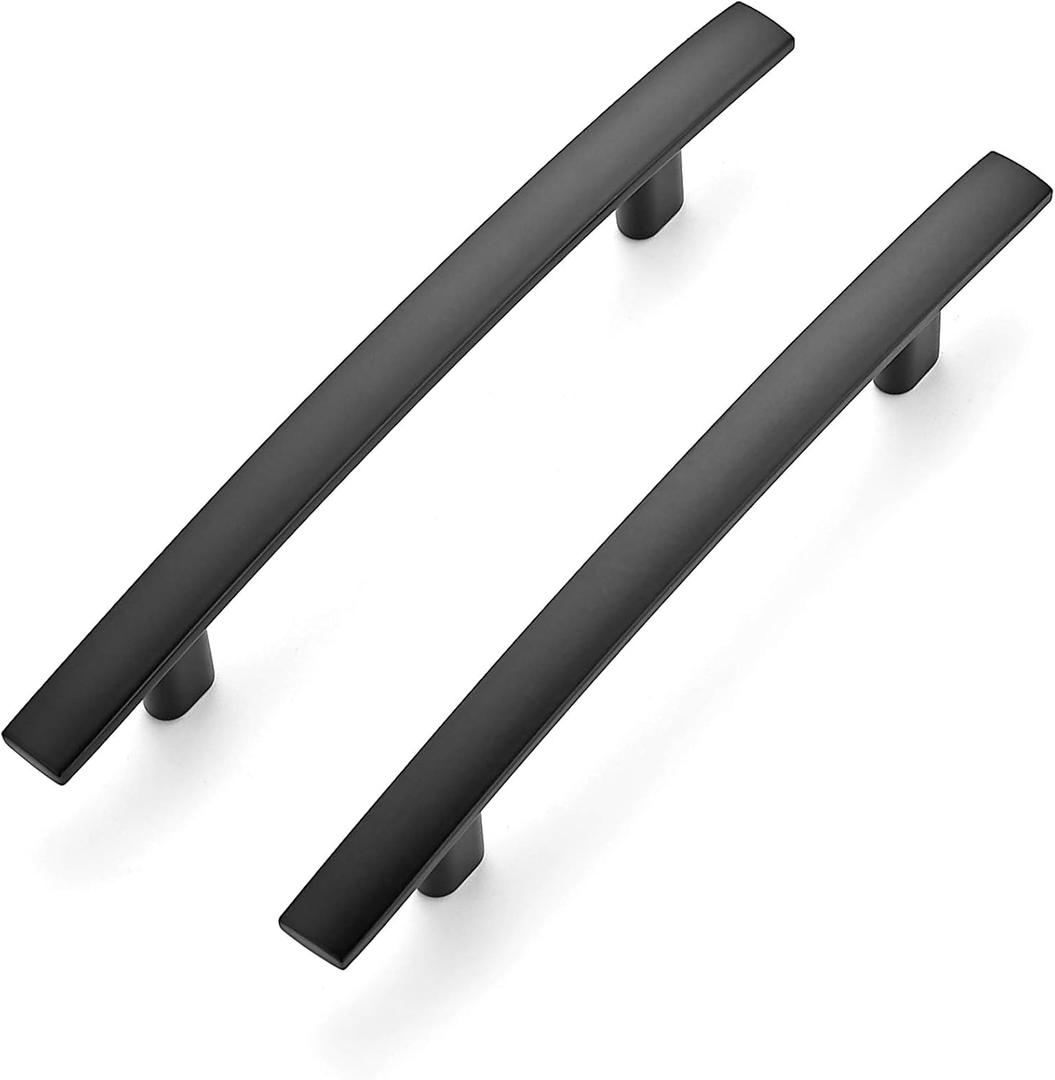 Ravinte 35 Pack | 6'' Curved Cabinet Pulls Matte Black Kitchen Drawer Pulls Arch Cabinet Handles 6Length, 3.75 Hole Center
