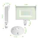Tesoorda White LED Flood Lights Outdoor, 60W 7200LM IP65 Waterproof Adjustable Knuckle Mount LED Security Light,500W Halogen Equiv,5000K Daylight Dusk to Dawn Flood Light for Yard, Garage