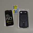 Butaiga for iPhone Air Leather Case with Stand, AntiSlip Grip Ring, Fits for MagSafe (Blue, iPhone Air)