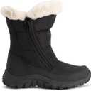 POLAR Womens Memory Foam Twin Zip Opening Pull On Nylon Waterproof Thick Faux Fur Lined Winter Rain Snow Boots