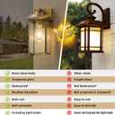 Brass Outdoor Wall Light Fixtures, Exterior Waterproof Lanterns, Porch Wall-Mounted Lights with E26 Socket and Glass Shade Modern Rustproof Wall Sconces for Yard, Front Door & Entryway.2-Pack