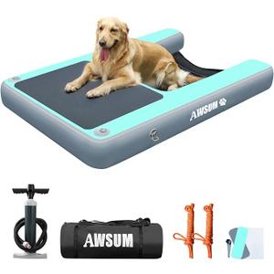 AWSUM Inflatable Dog Water Boat Ramp Floating Ladder for Up to 300 lbs
XL Dog On Water Float Dock Steps for Lakes Easy Access, Dog Pool Ramp with Anti-Slip EVA