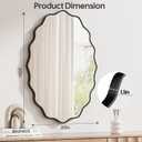 ULIKE Black Bathroom Mirror 20x30 - Shatter-Proof Tempered Glass, Wavy Metal Frame, Wall Mount Oval Mirror for Over Sink/Vanity (H or V), Matte Black Bathroom Entryway Decor