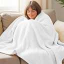 THREAD SPREAD 100% Cotton Waffle Twin Size Blanket for Bed - Soft Lightweight Breathable Waffle Weave Twin Blanket for All Season, Textured Throw Blankets for Bed, Sofa, Hotel, Hospital - White