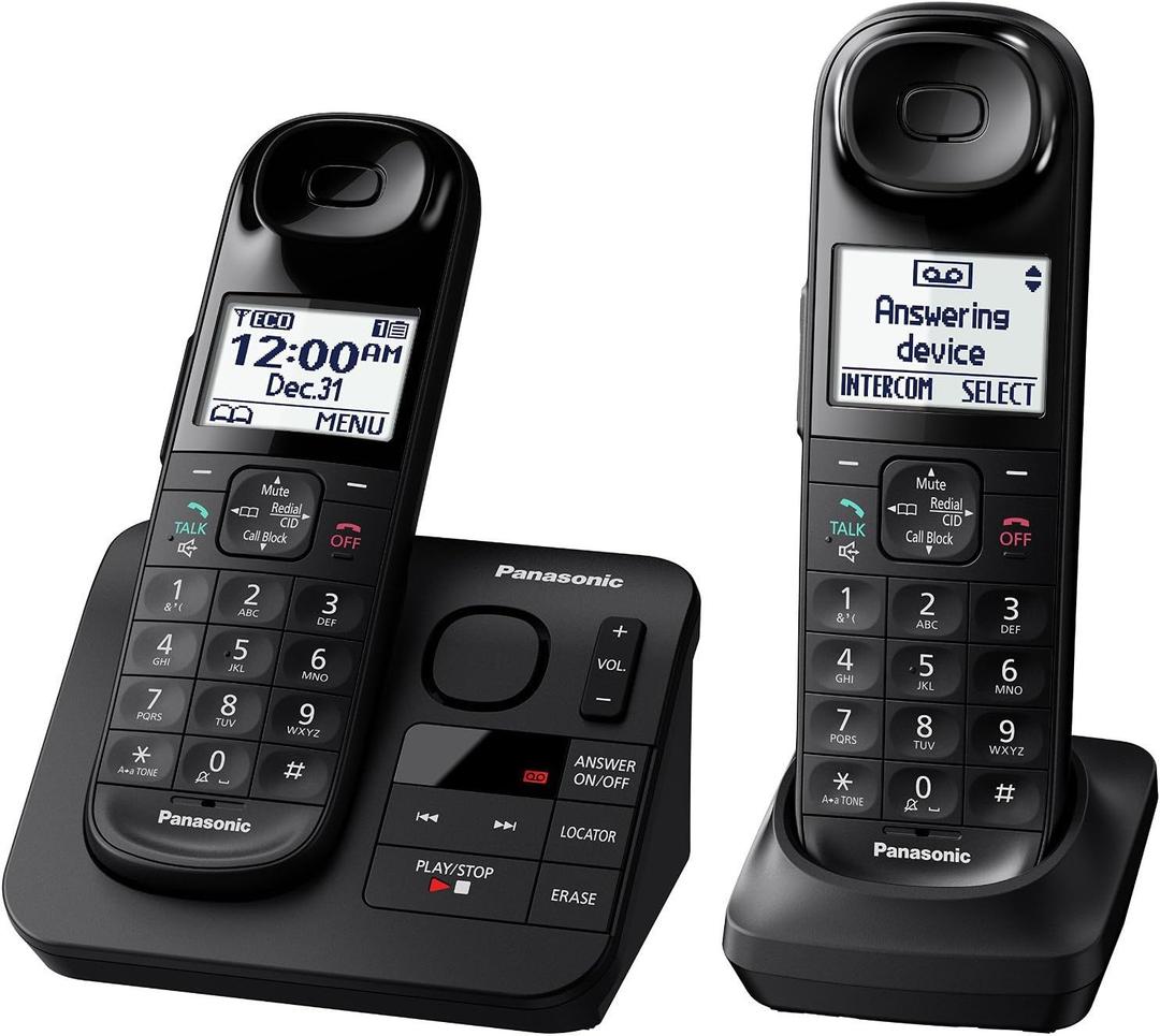 PANASONIC KX-TGL432B Dect_6.0 2-Handset Landline Telephone, Black