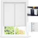Easy Install Cellular Shades - No Drill Blinds for Windows, Blackout Shades No Drill, Custom Honeycomb Blinds for Easy Cutting - Telescopic Track (White, 29 x 64 in)