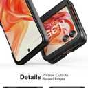 Foluu for Motorola Razr 2024/2025 Case, Leather + Hard PC Shell Ultra Thin Slim Durable Protective Phone Case Cover (Black)