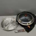 12.5 Woks & Stir-Fry Pans with Lid Steamer, Nonstick Ceramic Wok Pan with Lid, Deep Large Induction Hard Anodized Frying Wok, Carbon Steel Wok Set Flat Bottom, Large Sauté Pan Set