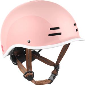 Retrospec Remi Kids Bike Helmet with Built-in Sun Visor - Adjustable Youth Safety Gear for Cycling, Skating & Scooters - 11 Air Vents, Washable Padding & Reflective Straps (49-53cm, Blush)